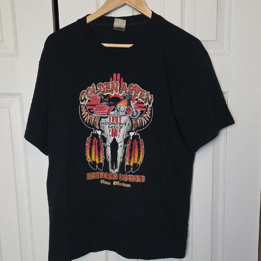 Black Golden Aspen Motorcycle T-Shirt